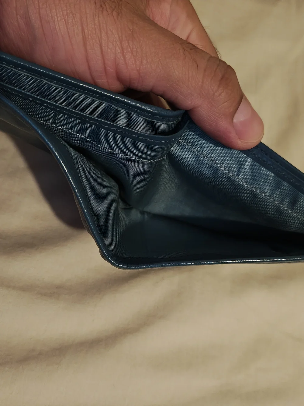 Prada Men's Blue Leather Bi-Fold Wallet
